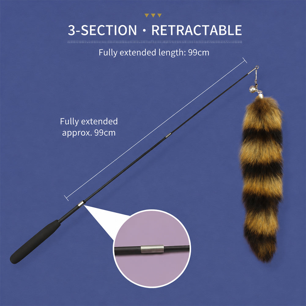 Cat Wand Toy Extendable Feather Teaser with Refill Head | PETSO