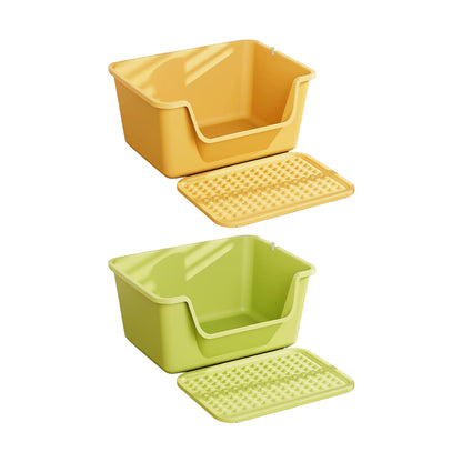 Large Cat Litter Box with Anti-Tracking Mat – 50cm Open Litter Tray Set