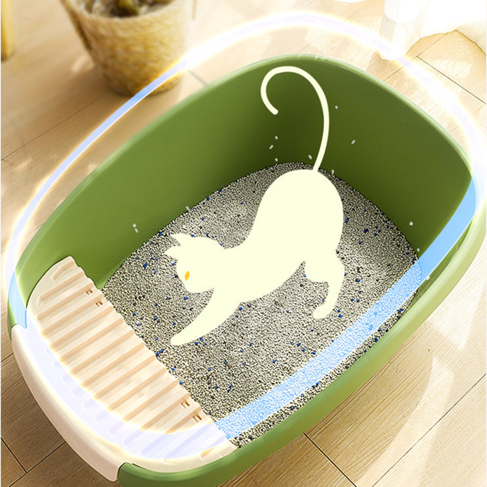 Large Open Cat Litter Box with Removable Wide Step