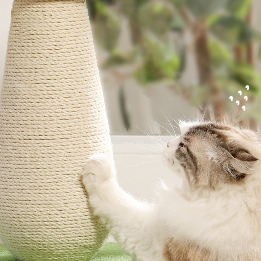 Tree-Shaped Sisal Cat Scratching Post with Hanging Toy