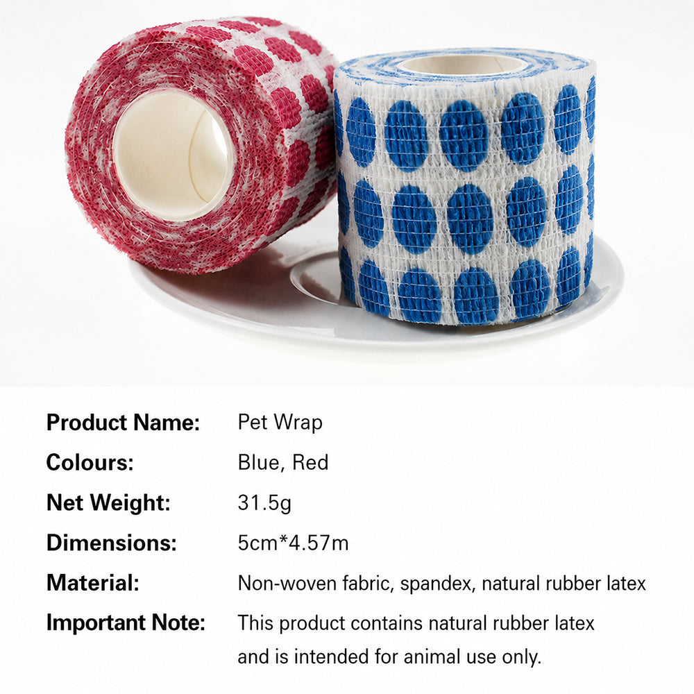 Pet Self-Adhesive Bandage – Vet Wrap Cohesive No-Glue for Cats & Dogs