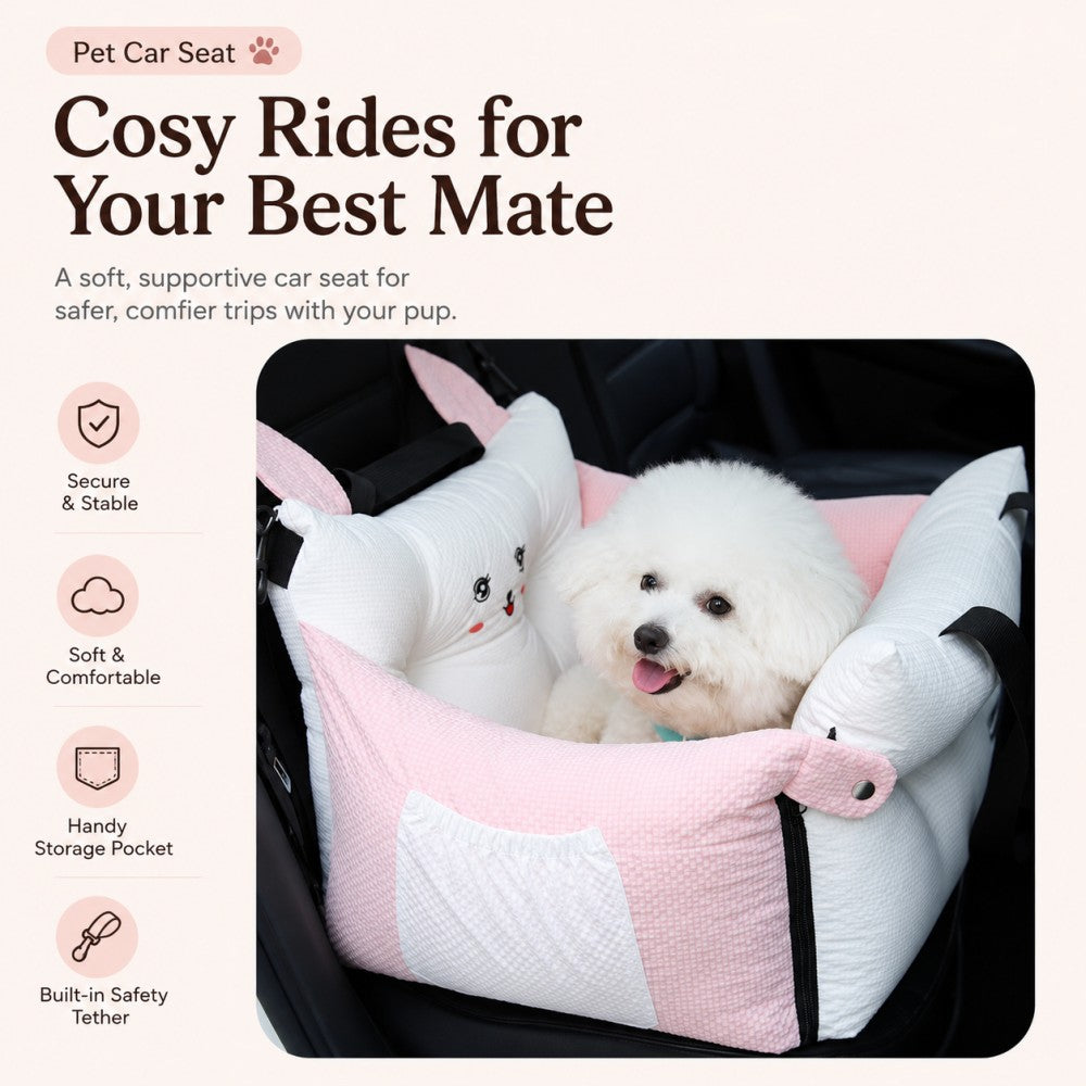 Portable Car Pet Bed Travel Cushion for Cats and Dogs