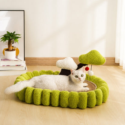 Sisal Cat Scratcher Bowl Bed Coconut Tree