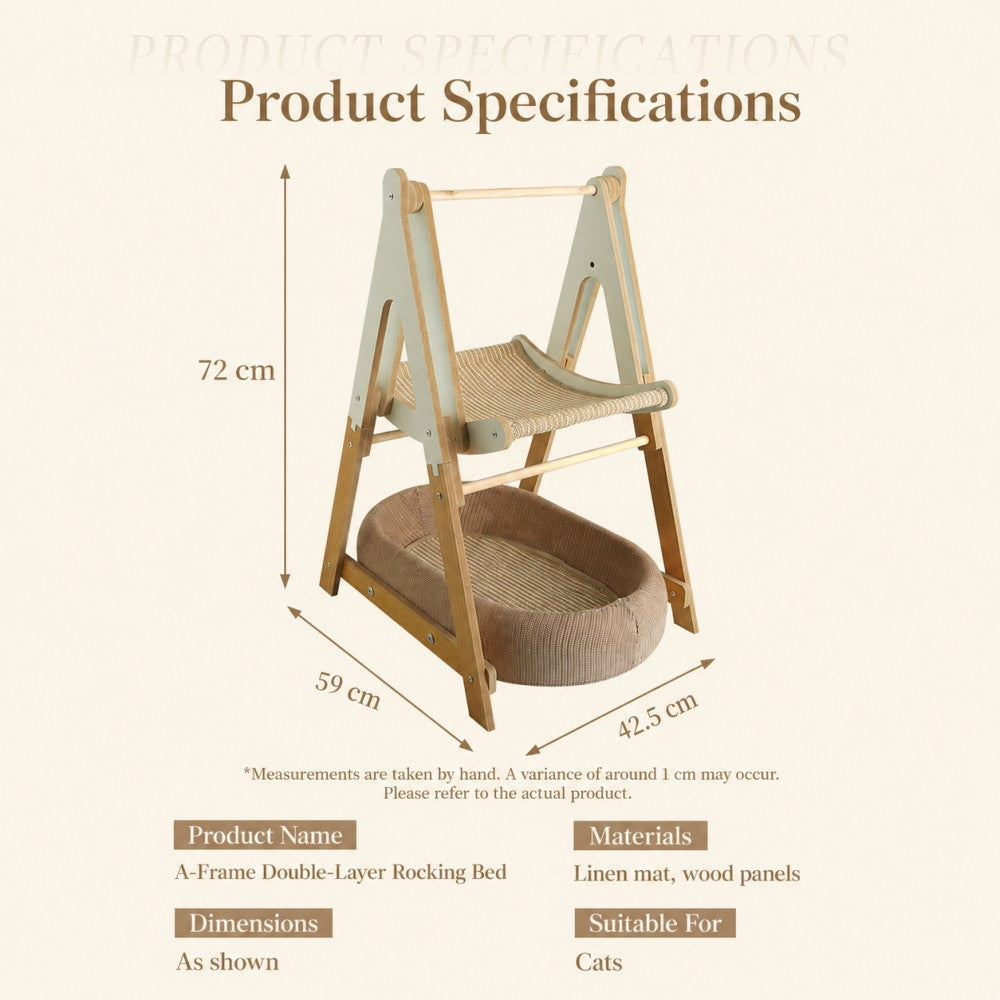 A Frame Double Layer Cat Rocking Bed