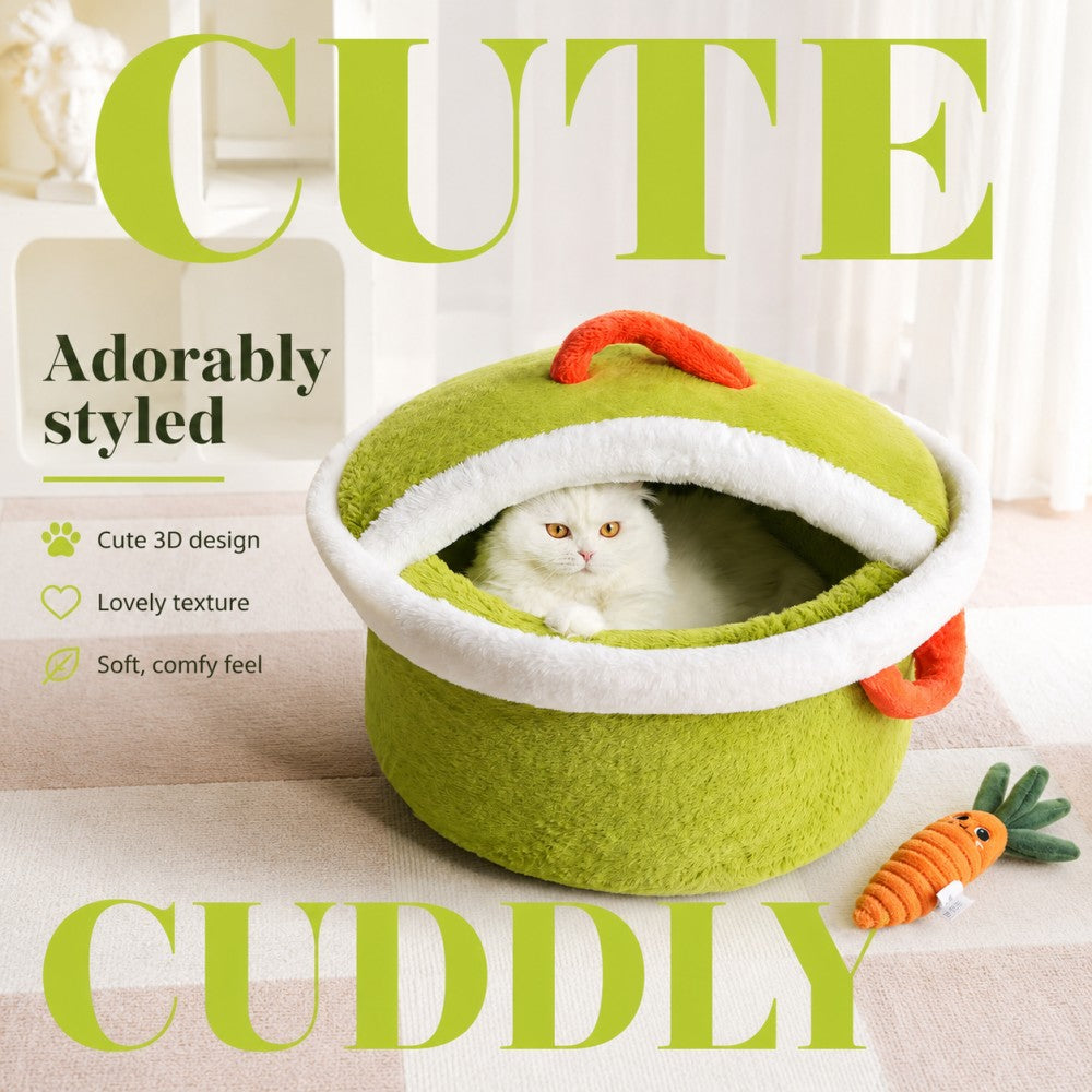 Enclosed Cat Bed Cozy Pot Lid House