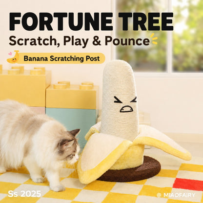 Banana Cat Scratching Post Sisal Rope