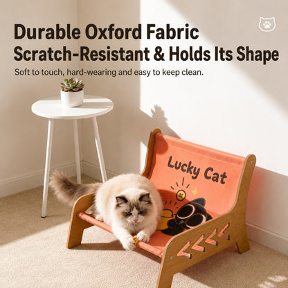 Large Cat Lounger Chair with Sisal Scratching Board – Durable All-Season Cat Bed