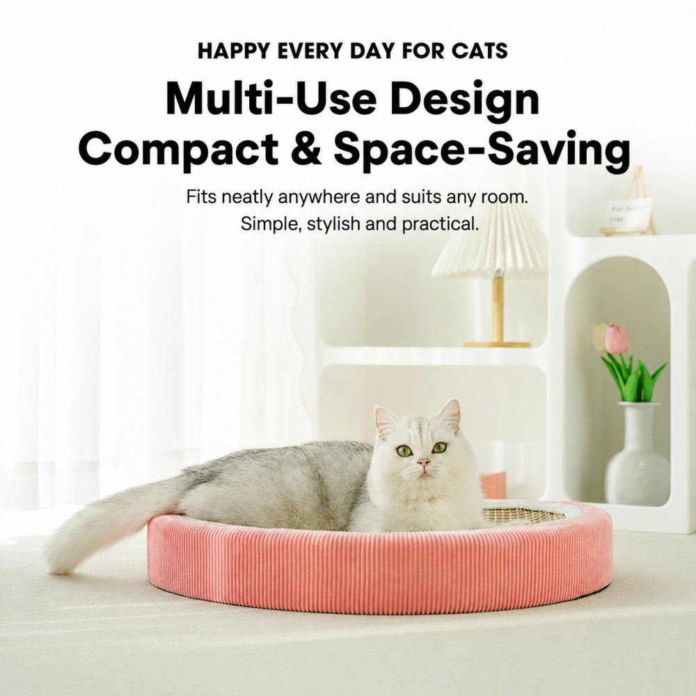 Sisal Cat Scratcher Bowl Bed Strawberry Design