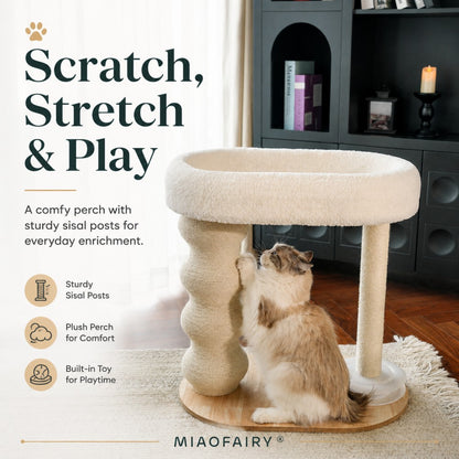 Cat Tree with Track Toy Sisal Scratching Post Gourd Style