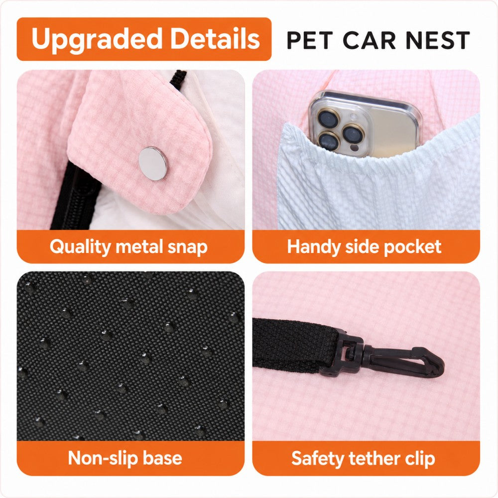 Portable Car Pet Bed Travel Cushion for Cats and Dogs