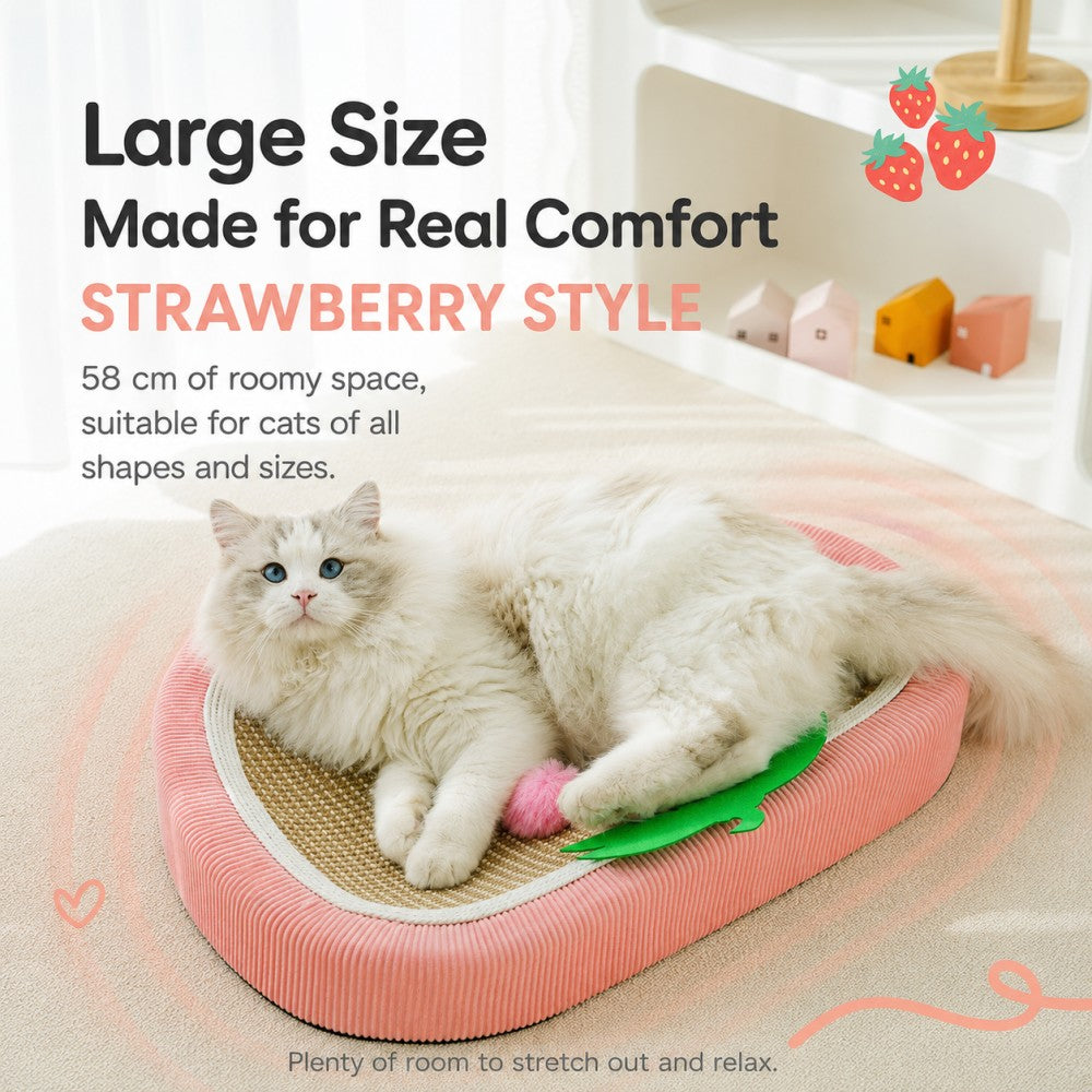 Sisal Cat Scratcher Bowl Bed Strawberry Design