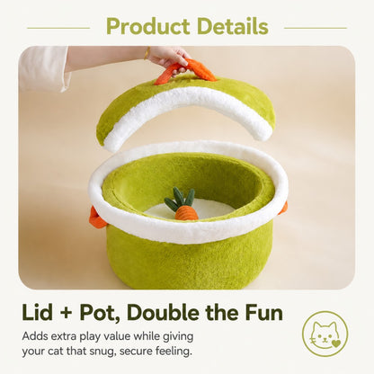 Enclosed Cat Bed Cozy Pot Lid House