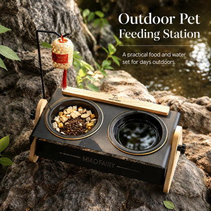 Adjustable Elevated White Pet Bowl Tilted Metal Stand