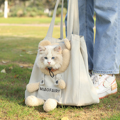 Canvas Pet Carrier Bag Foldable Breathable