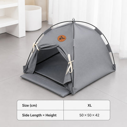 Summer Foldable Tent Pet Bed with Removable Cushion and Door Flap