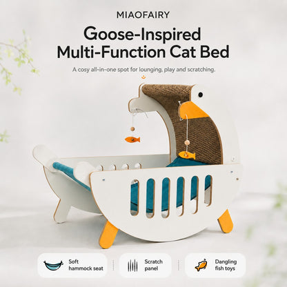 Cat Scratcher Hammock Bed Goose Design