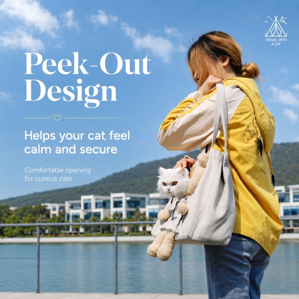 Canvas Pet Carrier Bag Foldable Breathable