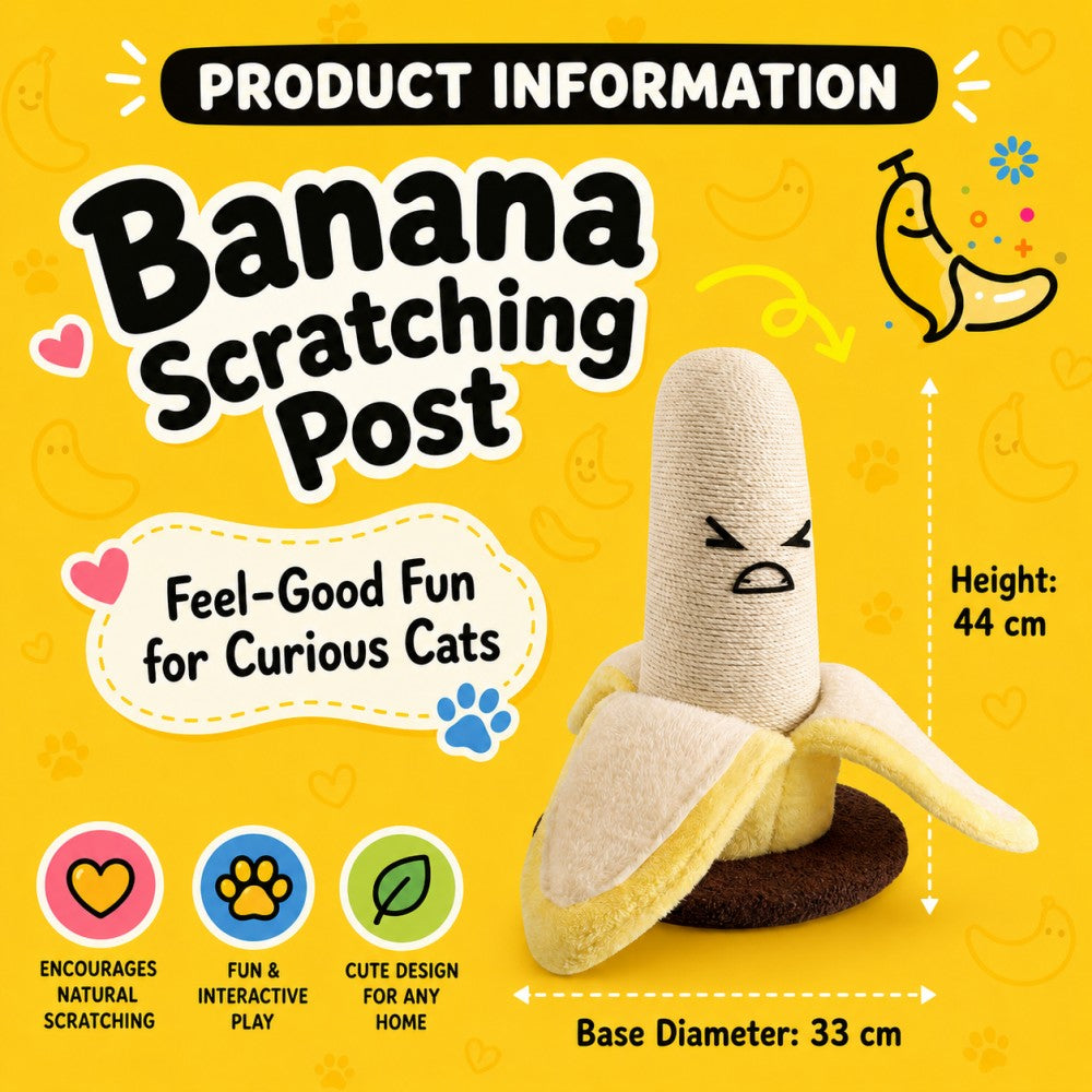Banana Cat Scratching Post Sisal Rope