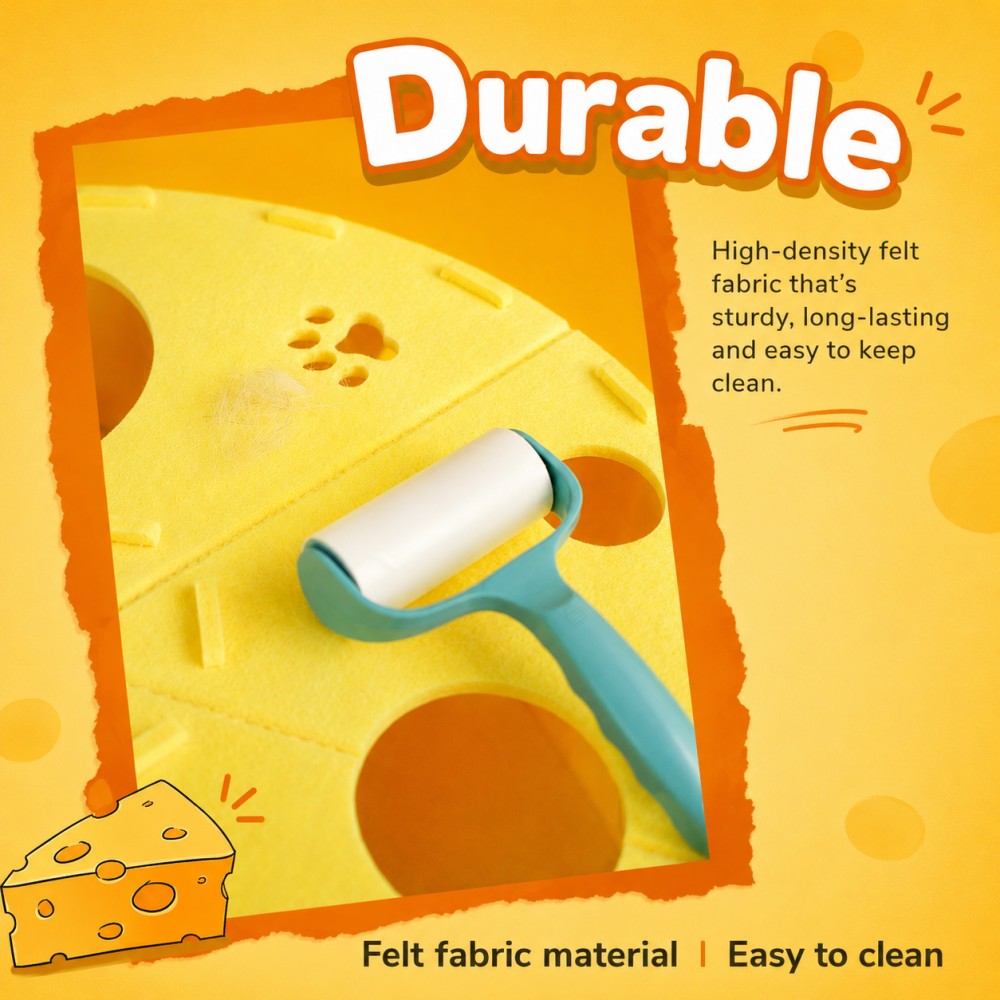 Felt Cat Tunnel Bed Cheese Design