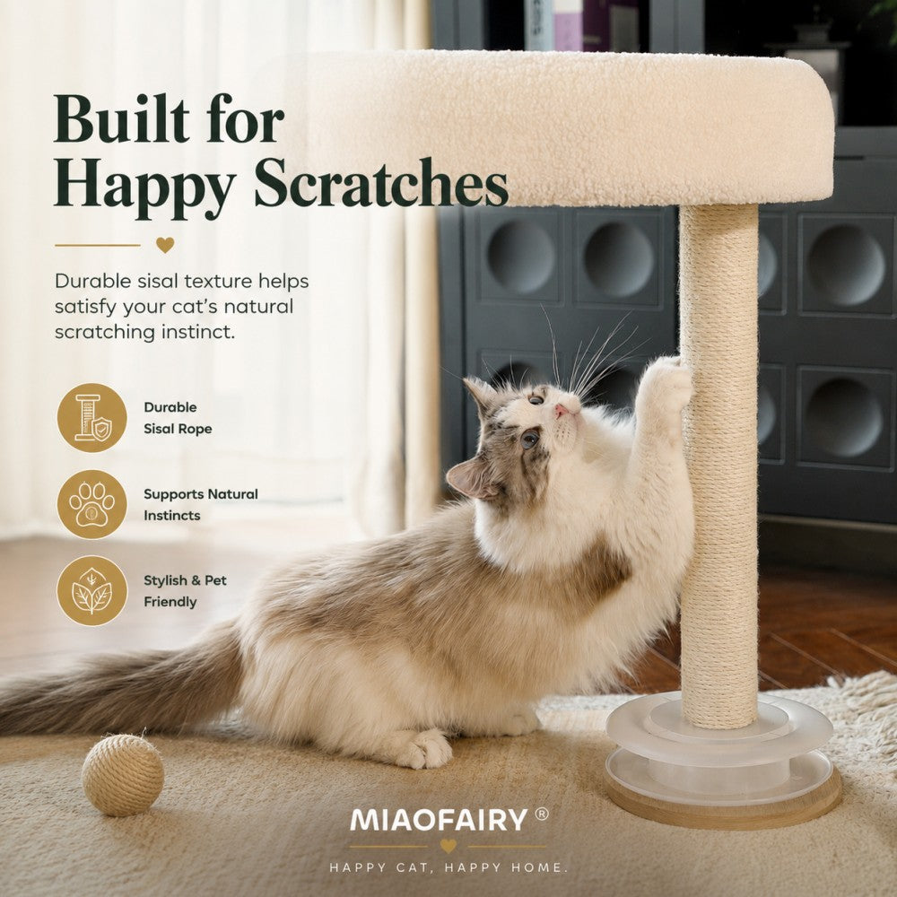 Cat Tree with Track Toy Sisal Scratching Post Gourd Style