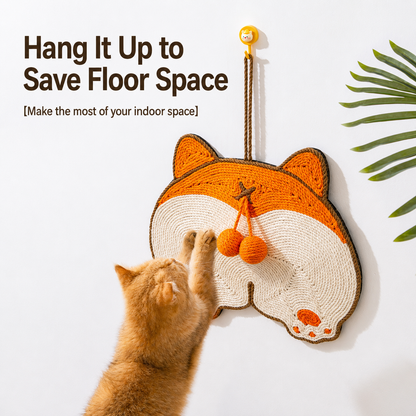 Sisal Cat Scratch Pad – Wall-Mount & Freestanding with Bell Ball