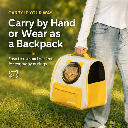 Large Capacity Pet Backpack – Cats and Small Dogs, Double-Strap Design-Cats up to 20 lbs, Dogs up to 15 lbs
