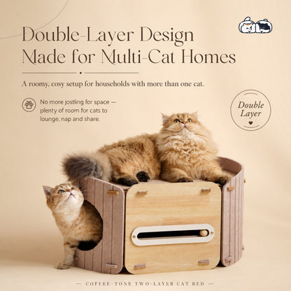 Felt Cat House Double Layer Scratcher Condo
