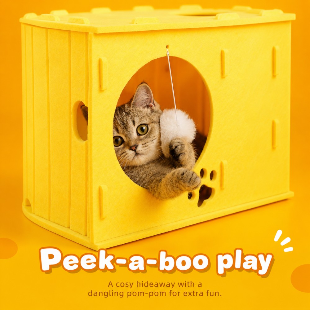 Felt Cat Tunnel Bed Cheese Design