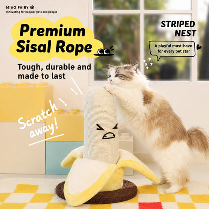 Banana Cat Scratching Post Sisal Rope