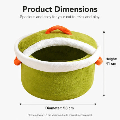 Enclosed Cat Bed Cozy Pot Lid House