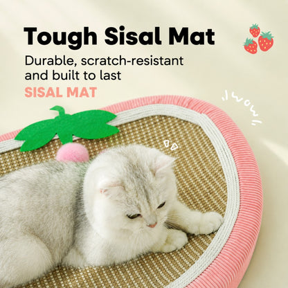 Sisal Cat Scratcher Bowl Bed Strawberry Design
