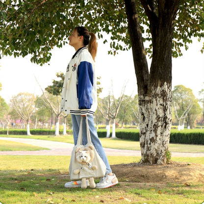 Canvas Pet Carrier Bag Foldable Breathable