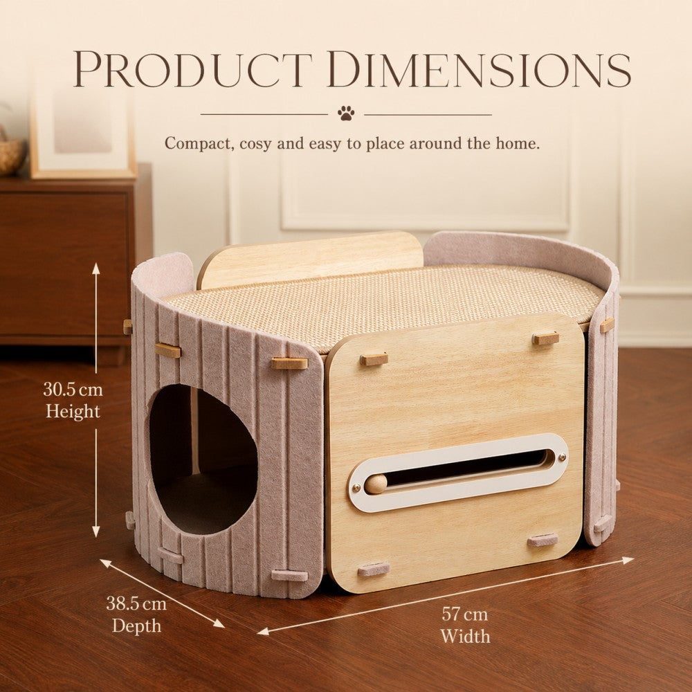 Felt Cat House Double Layer Scratcher Condo