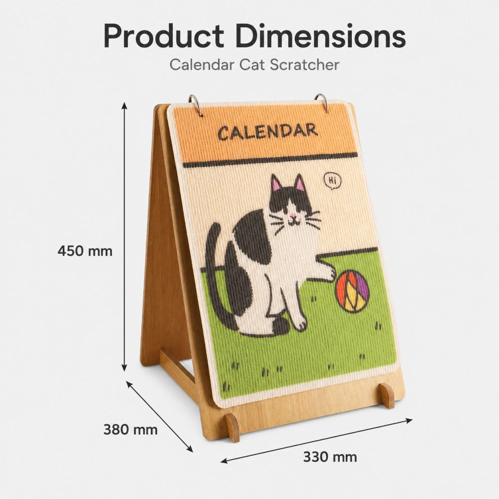 Calendar Cat Scratching Board Standing Toy