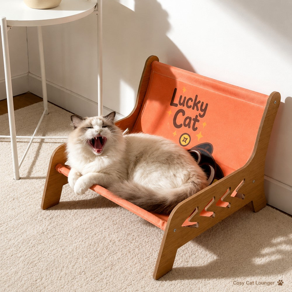 Large Cat Lounger Chair with Sisal Scratching Board – Durable All-Season Cat Bed