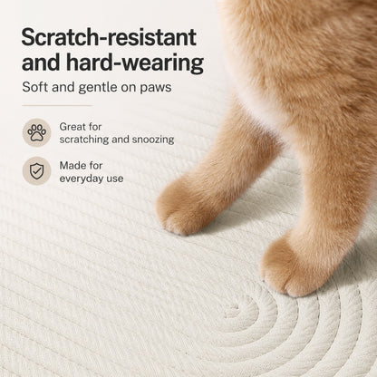 Woven Straw Cat Bed with Plush Cushion – All-Season