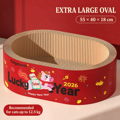 New Year Cat Scratcher Bowl Bed Corrugated Cardboard-Extra Large – 55cm x 18cm