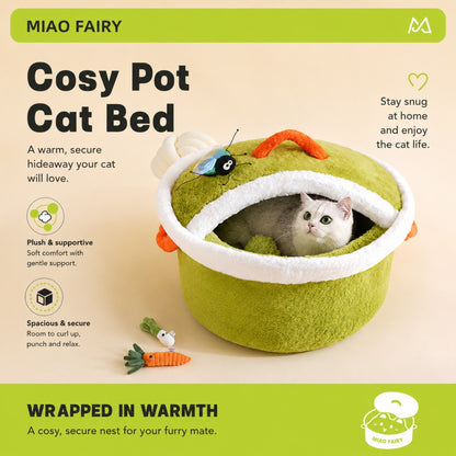 Enclosed Cat Bed Cozy Pot Lid House