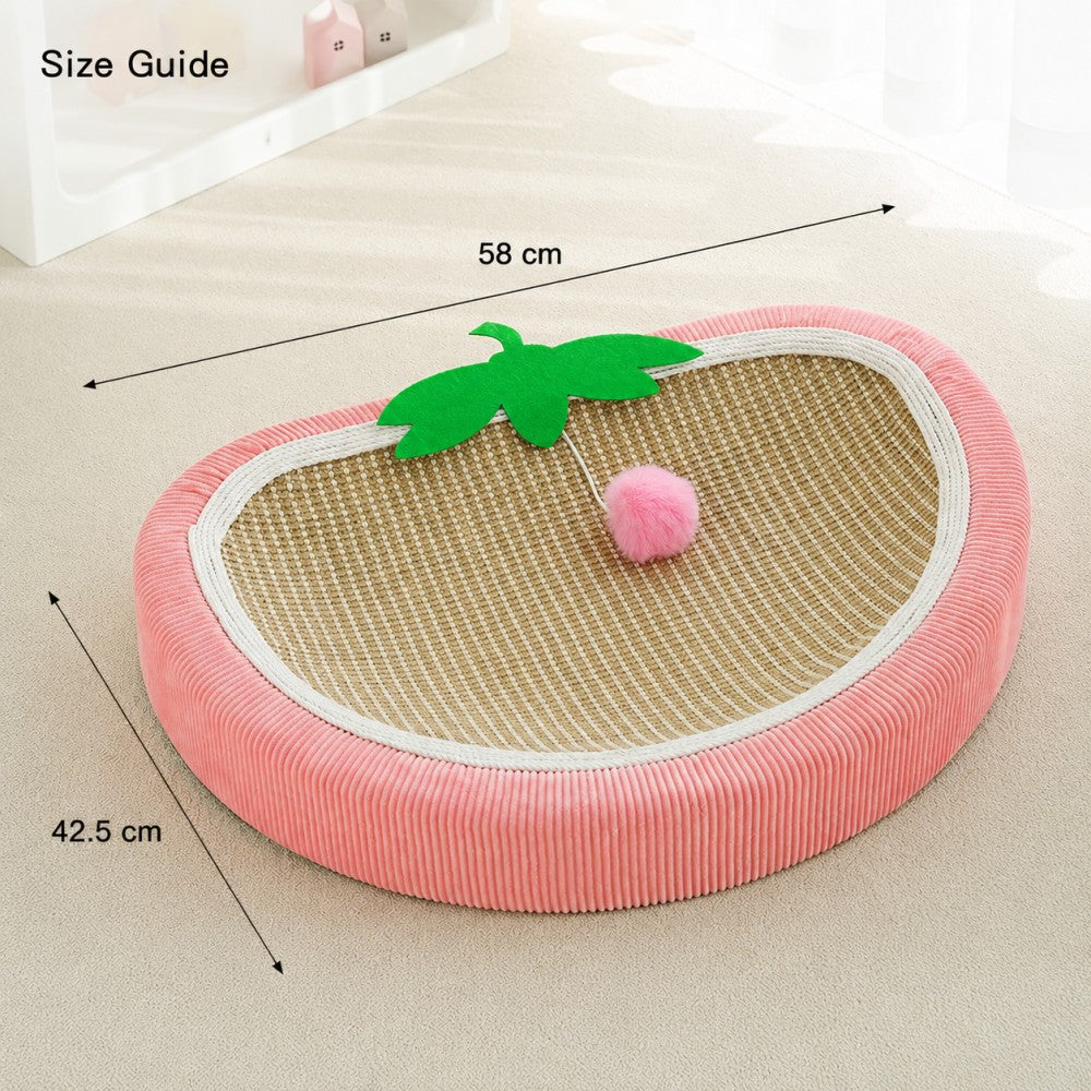 Sisal Cat Scratcher Bowl Bed Strawberry Design