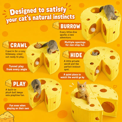 Felt Cat Tunnel Bed Cheese Design