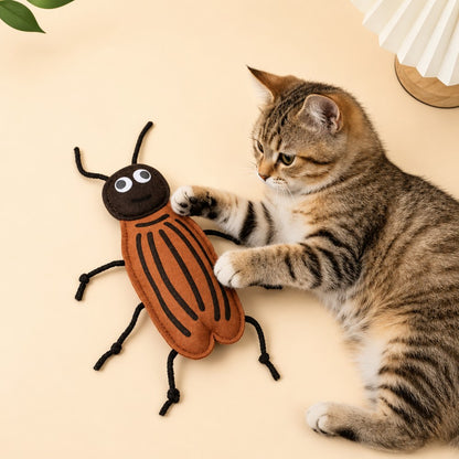 Realistic Cockroach Cat Toy – Felt, Scratch & Bite Resistant, Catnip Included