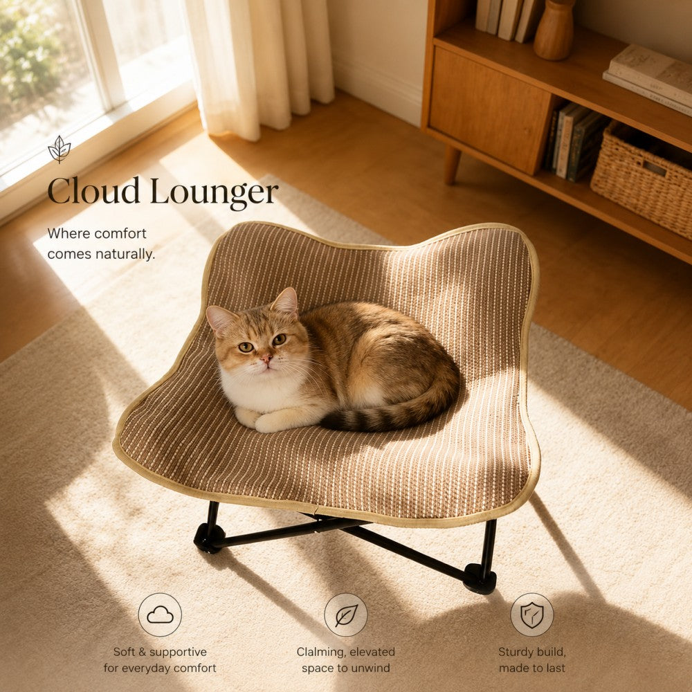 Large Sisal Cat Scratcher Lounge Foldable Cat & Dog Bed 53*53cm