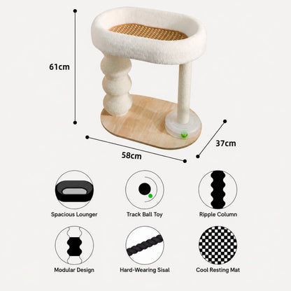 Cat Tree with Track Toy Sisal Scratching Post Gourd Style