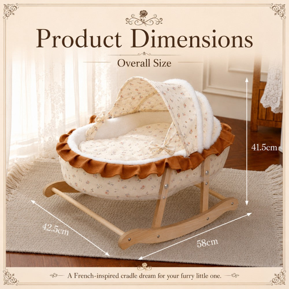 French Style Cat Rocking Bed Plush Cradle