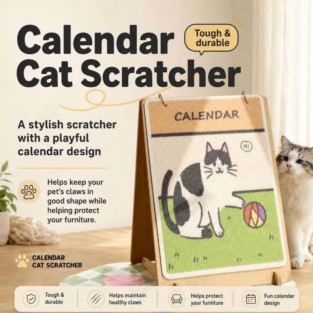 Calendar Cat Scratching Board Standing Toy