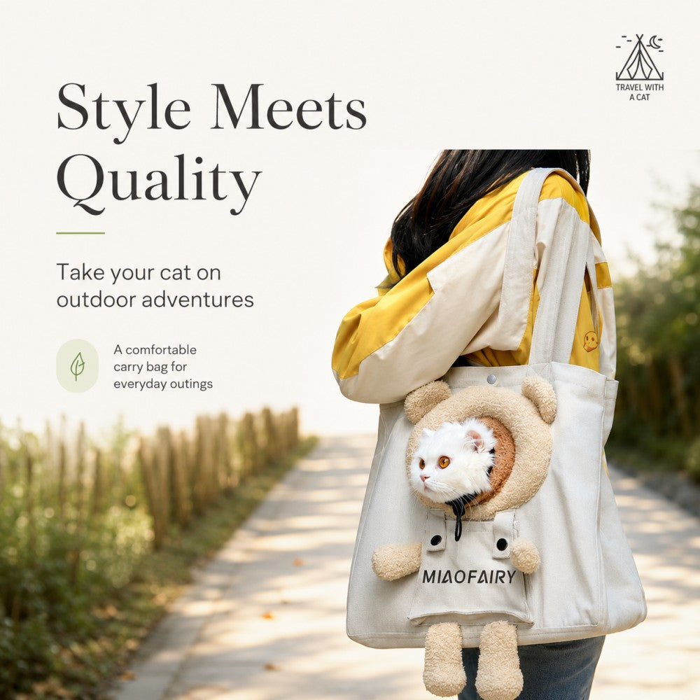 Canvas Pet Carrier Bag Foldable Breathable