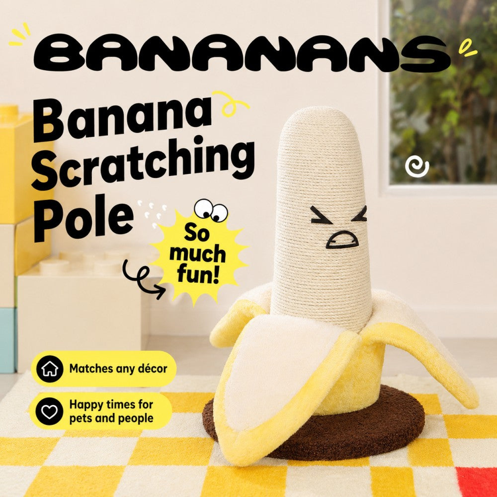 Banana Cat Scratching Post Sisal Rope