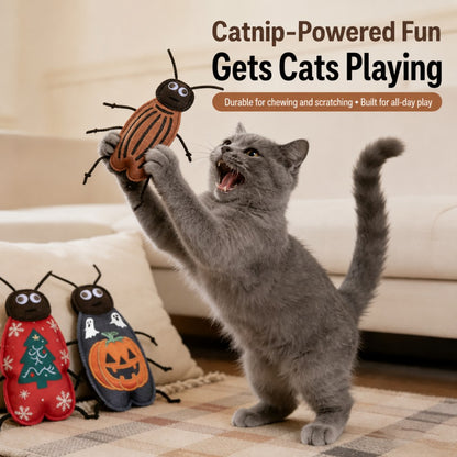 Realistic Cockroach Cat Toy – Felt, Scratch & Bite Resistant, Catnip Included