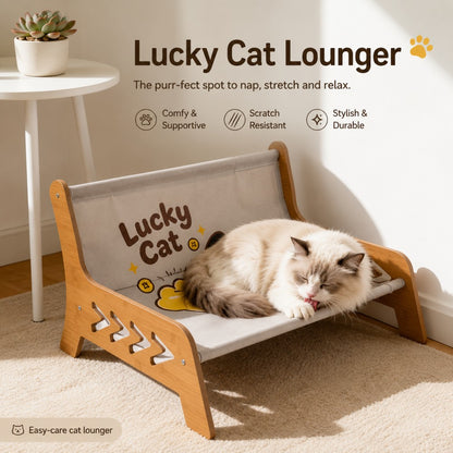 Large Cat Lounger Chair with Sisal Scratching Board – Durable All-Season Cat Bed