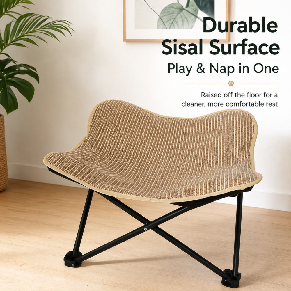 Large Sisal Cat Scratcher Lounge Foldable Cat & Dog Bed 53*53cm